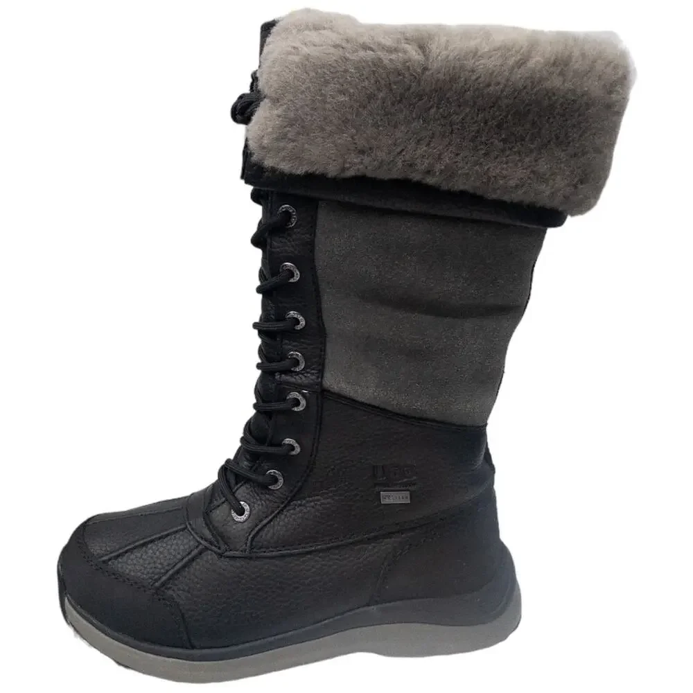 Authentic Ugg Adirondack III Tall Boot Black Gray Womens Waterproof Winter Snow
